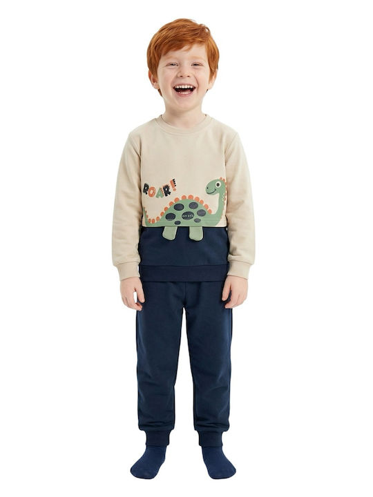 Dreams by Joyce Pijama pentru copii de iarnă Bej Dino’s Bej