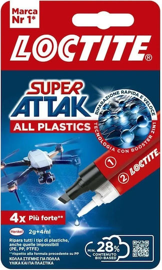 Loctite Κόλλα Gel Στιγμής Super Attak All Plastics 4ml
