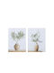 Set Of 2 Pieces Canvas Paintings Olive Vase White Natural Green 30x1.8x40cm 812-20115 Estheti