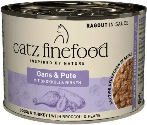 Catz Finefood Wet Food for Adult Cats with Turkey and Meat Grain Free 190gr
