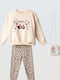 Kinderbekleidungsset mit Leggings Winter 2 Stück Beige