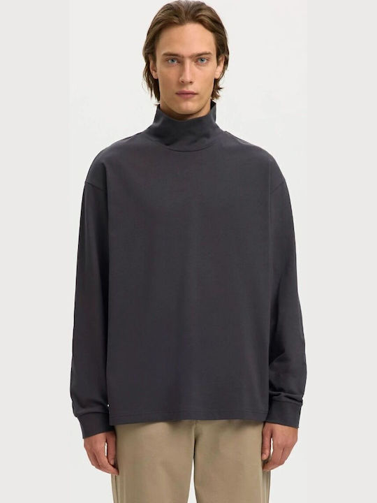 Selected Selected Herrenblusen T-Shirt Dunkelgrau