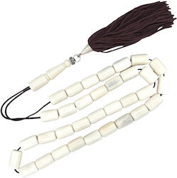 Kompologadiko Worry Beads with 33 Beads from Camel Bone with Brown Tassel