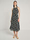 Sommer Midi Damenkleid Marineblau