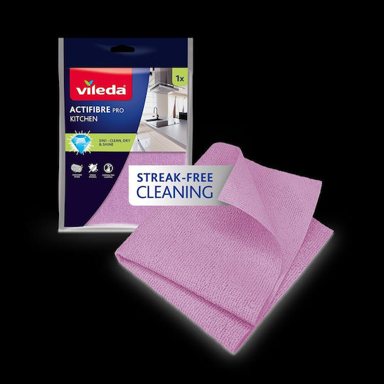 Vileda Actifibre Cleaning Cloth with Microfibers General Use Pink