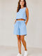 Women's Linen Bermuda Light Blue 2229 Light Blue