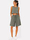 Women's Linen Bermuda Khaki