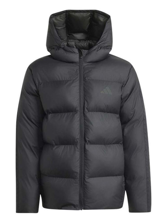 adidas Jacket Παιδικό Αθλητικό Μπουφάν Κοντό Μαυρο