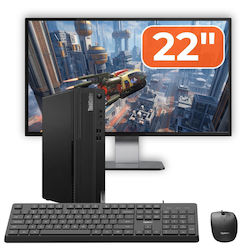 Lenovo ThinkCentre M70q + Monitor 22" + Cadou Tastatură Și Mouse OptimX Pro KM500 Refurbished Grad A (Pentium Dual Core-G6400T/8GB/256GB SSD/Fără Sistem De Operare)
