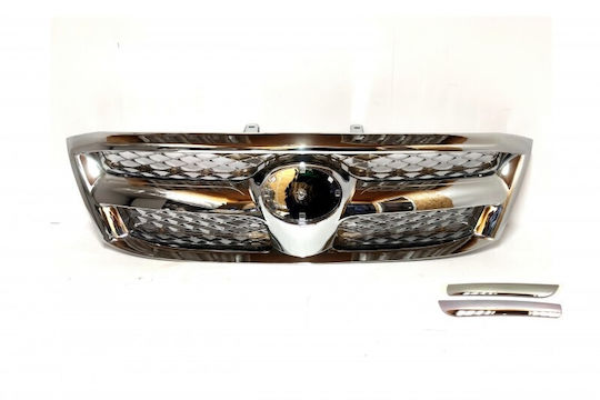 Toyota Hilux N70 2005 2012 Μάσκα Μαύρη Γυαλιστερή + Χρωμιωμένες Λωρίδες