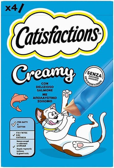 Catisfactions Creamy Cat Treats for Cats & Kittens Salmon 4x10g