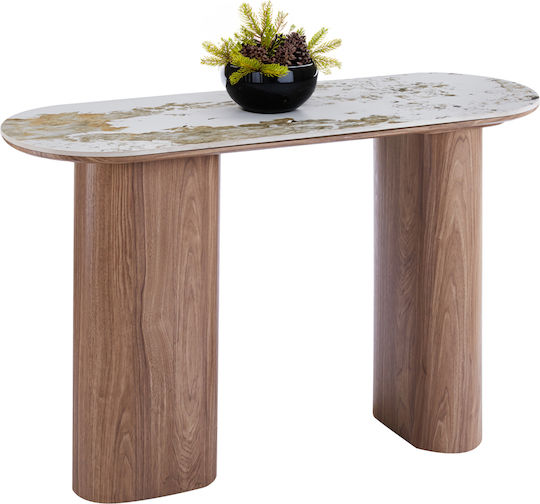 Marblex Consolă din Lemn și Marmură Ceramică L120xl40xÎ76cm