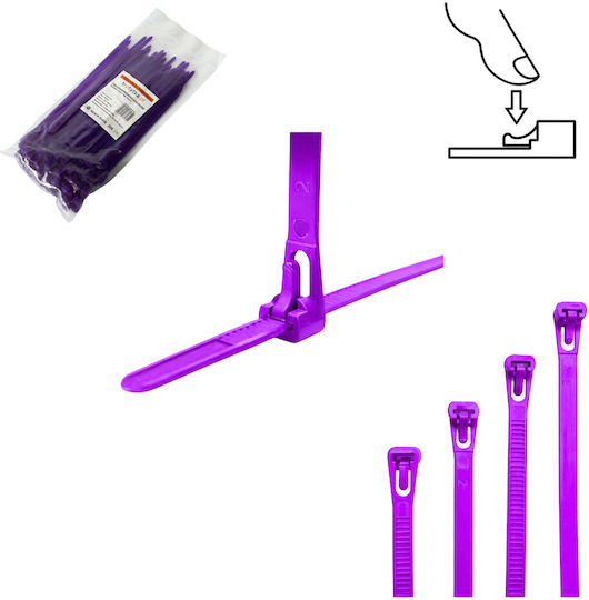 Tretytka Plastic Cable Tie 200mmx4.8mm In Purple Colour (1 Piece)
