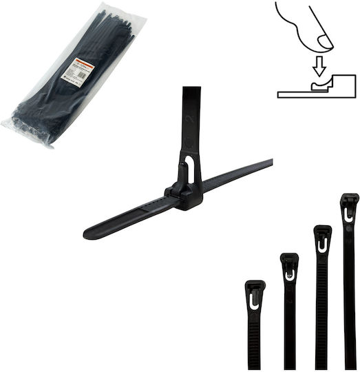 Tretytka Πλαστικό Δεματικό Καλωδίων 400mmx7.4mm σε Μαύρο χρώμα (1τμχ)