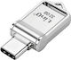 Linq Stick USB 32g Conector Dublu Type-C USB 3.0 Capac Rotativ Gri