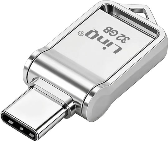 Linq Stick USB 32g Conector Dublu Type-C USB 3.0 Capac Rotativ Gri