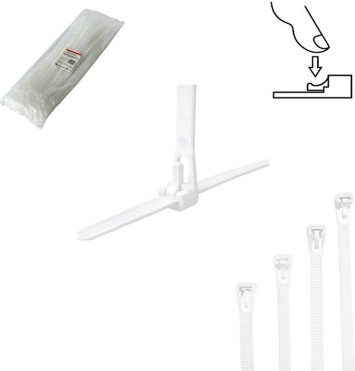 Tretytka Πλαστικό Δεματικό Καλωδίων 350mmx7.4mm σε Λευκό χρώμα (1τμχ)