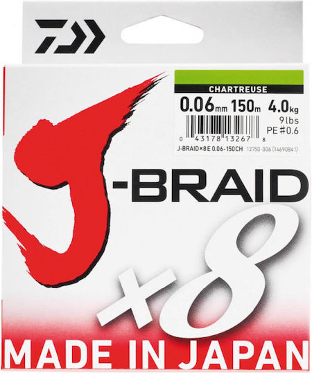 Daiwa J Braid X8 Fishing Filament 150m 0.18mm