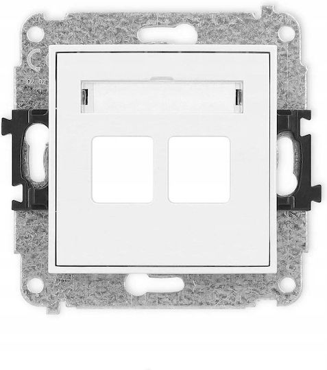 Mecanism Prizele Pentru Antene TV Dual Multimedia Fără Modul Keystone Standard Alb Igm-2p