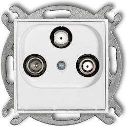 Mini Subscriber Socket Mechanism 2 Output Sat + TV Weiß Matt 25mgsn Mini Subscriber Socket Mechanism 2 Output Sat + TV Weiß Matt 25mgsn