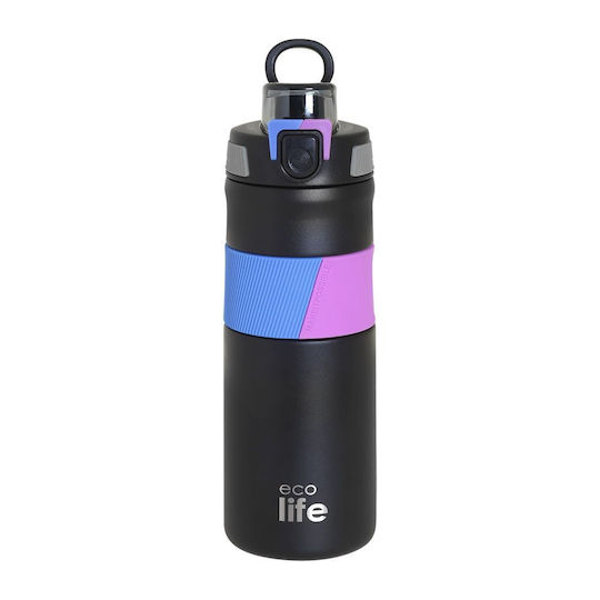 Ecolife Recyclable Thermos Stainless Steel BPA Free 500ml Black with Handle