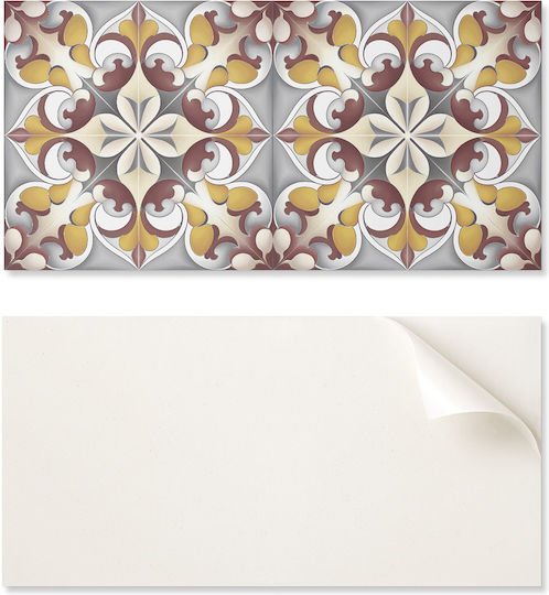 Vinyl Tile Sticker Pack Mosaic Flower Pattern 6x60x30 Pcs