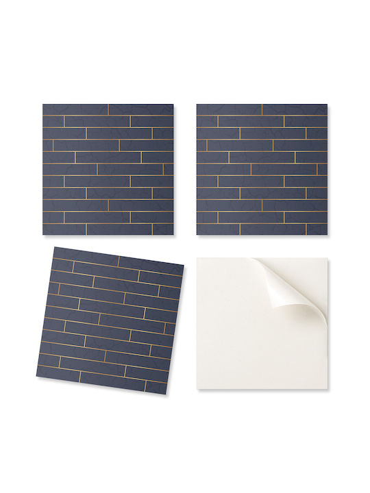Vinyl Tile Set Wall Texture Brick Print 4x50x50 Pieces