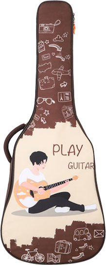 Hard Bag Wasserdichte Akustikgitarrentasche mit Gepolstertem Braun