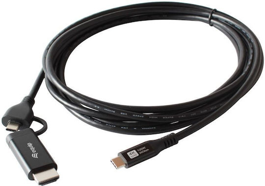 Equip HDMI male - USB-C male Cable 3m Black
