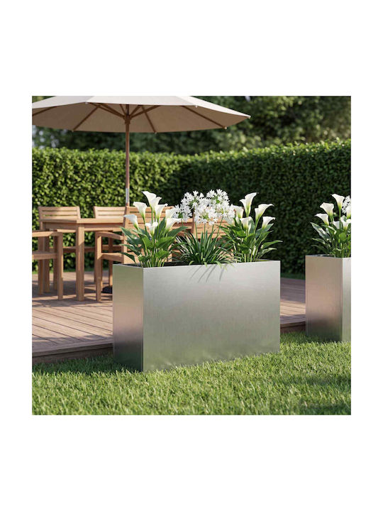 vidaXL Metallischer Silberner Blumentopf 80x30x...