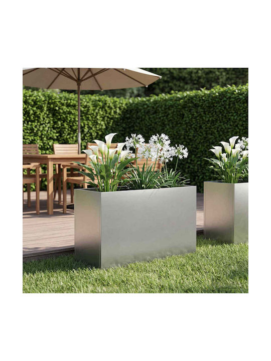 vidaXL Metallic Silver Flower Pot 80x30x50cm