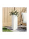 vidaXL Metallischer Weißer Blumentopf 20x20x75cm