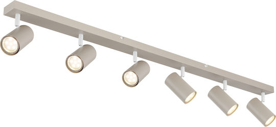 Globo Lighting Σποτ με 6 Φώτα και με Ντουί GU10 σε Μπεζ Χρώμα