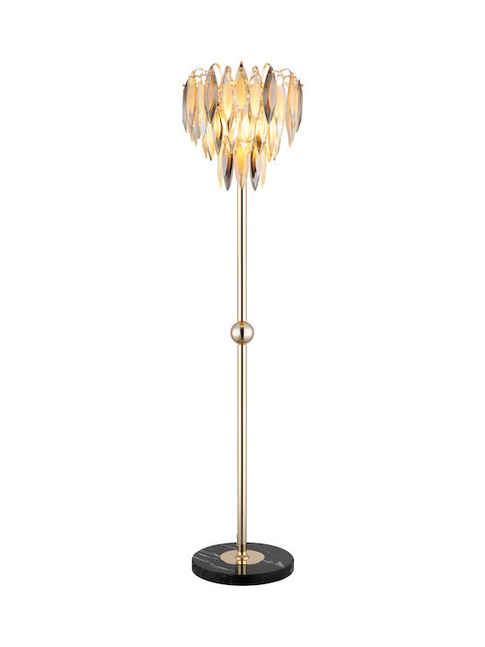 Globo Lighting Floor Lamp H165cm with Lamp Bulb Base for E14 Gold