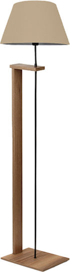 Megapap Moris Floor Lamp H150xL38cm with Lamp Bulb Base for E27 Beige