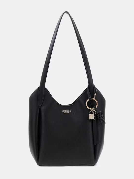 Melody Leather Women's Drawstring Bag Black