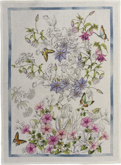 Tessitura Toscana Telerie Gravure Tea Towel In Purple Colour