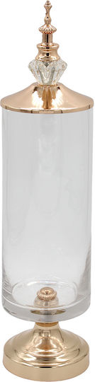 Keskor Glass Sweet Jar with Lid 10x10x43cm Gold