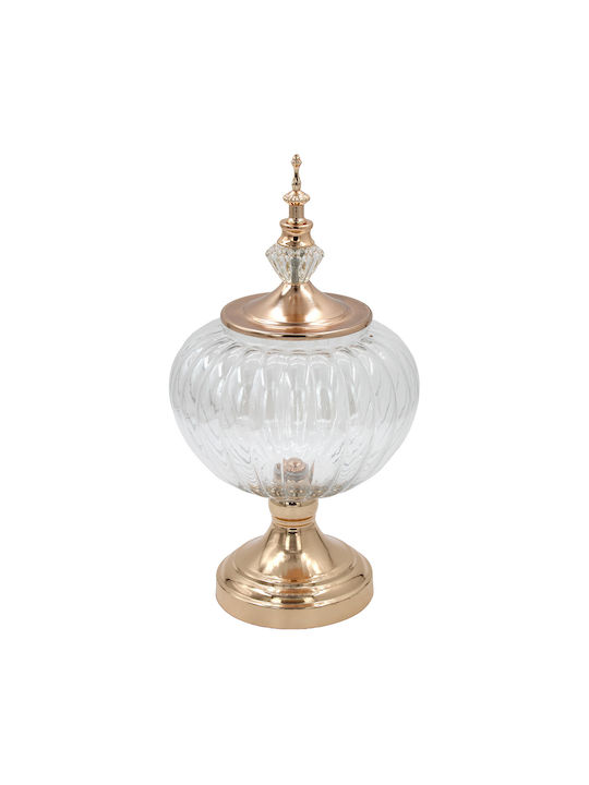 Keskor Glass Sweet Jar with Lid 19x19x35cm Gold