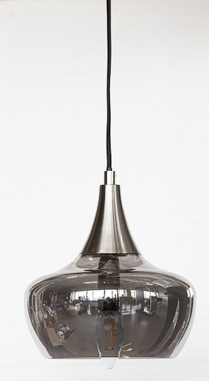 Globo Lighting Κρεμαστό Φωτιστικό Ασημί με Ντουί E14