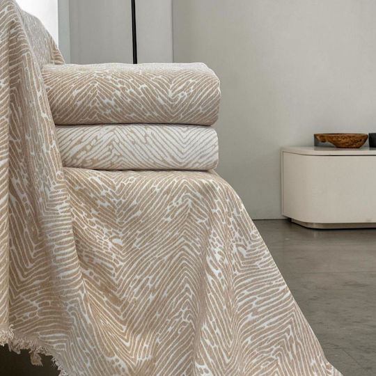 Linea Home Berre Τριθέσιου Καναπέ Π180xΜ300cm Μπεζ