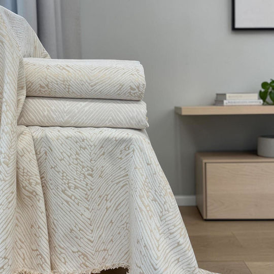 Linea Home Berre Armchair Throw P180xW160cm Ecru