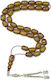 Roloi Komboloi Worry Beads with 33 Beads Made of Mastic Length 35cm Yellow