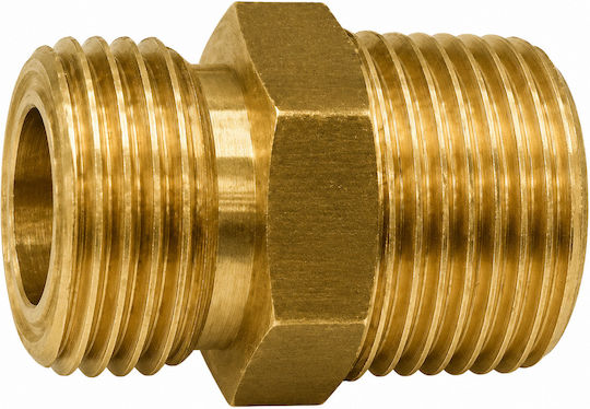 Brass Gas Male Nipple 1/4 Right X Left Thread 20x14 Male-Male