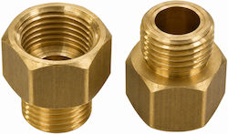 Brass Gas Hose Connector 1/2 Male Left 20x14 Female Fiber Blue
