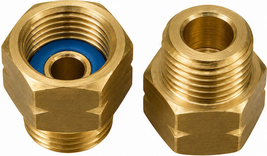 Brass Gas Male Left 1/2 20x14 Female-Male Fiber Blue