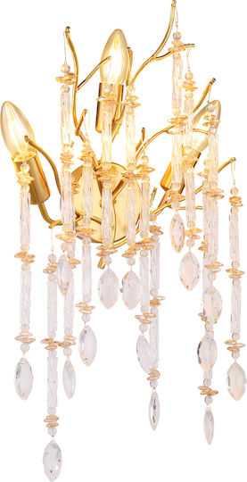 Globo Lighting Wall Lamp with E14 Lamp Bulb Base Gold 35x50cm