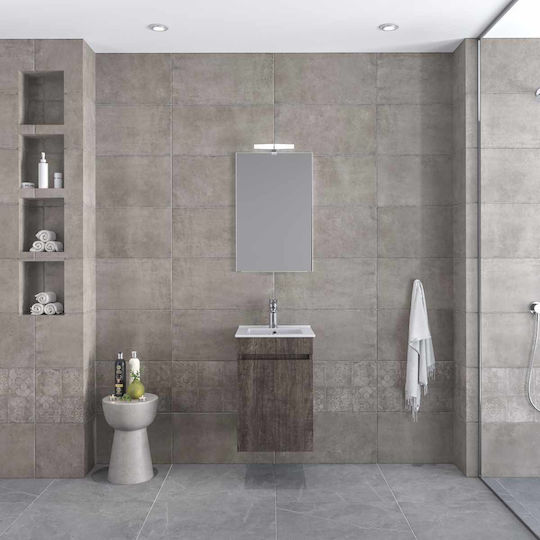 Furnibath Toledo 40 Waschtisch Mit Waschbecken & Spiegel B41xT60xH34cm Grau