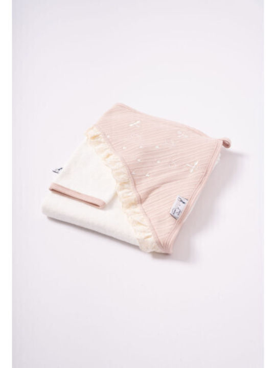 Evita Baby Bathrobe with Hood Salmon