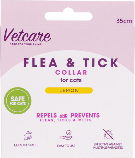 Vetcare Flea & Tick Collar Cat Lemon 35cm Pet Supplies